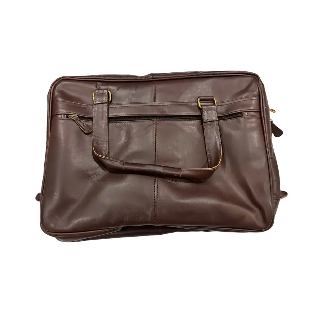 18” Genuine Leather Laptop Briefcase Business Travel Bag